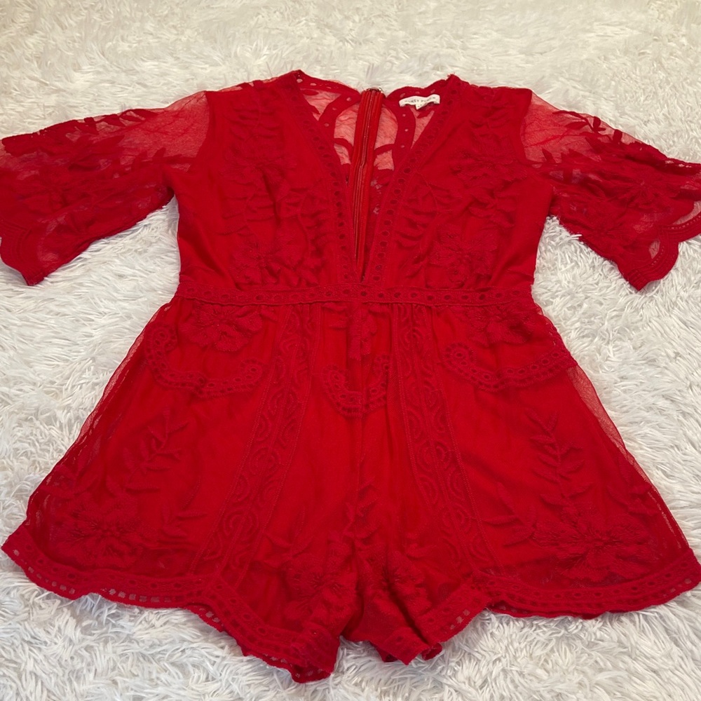 Honey Punch WOMENS Red Lace Lingerie SIZE M